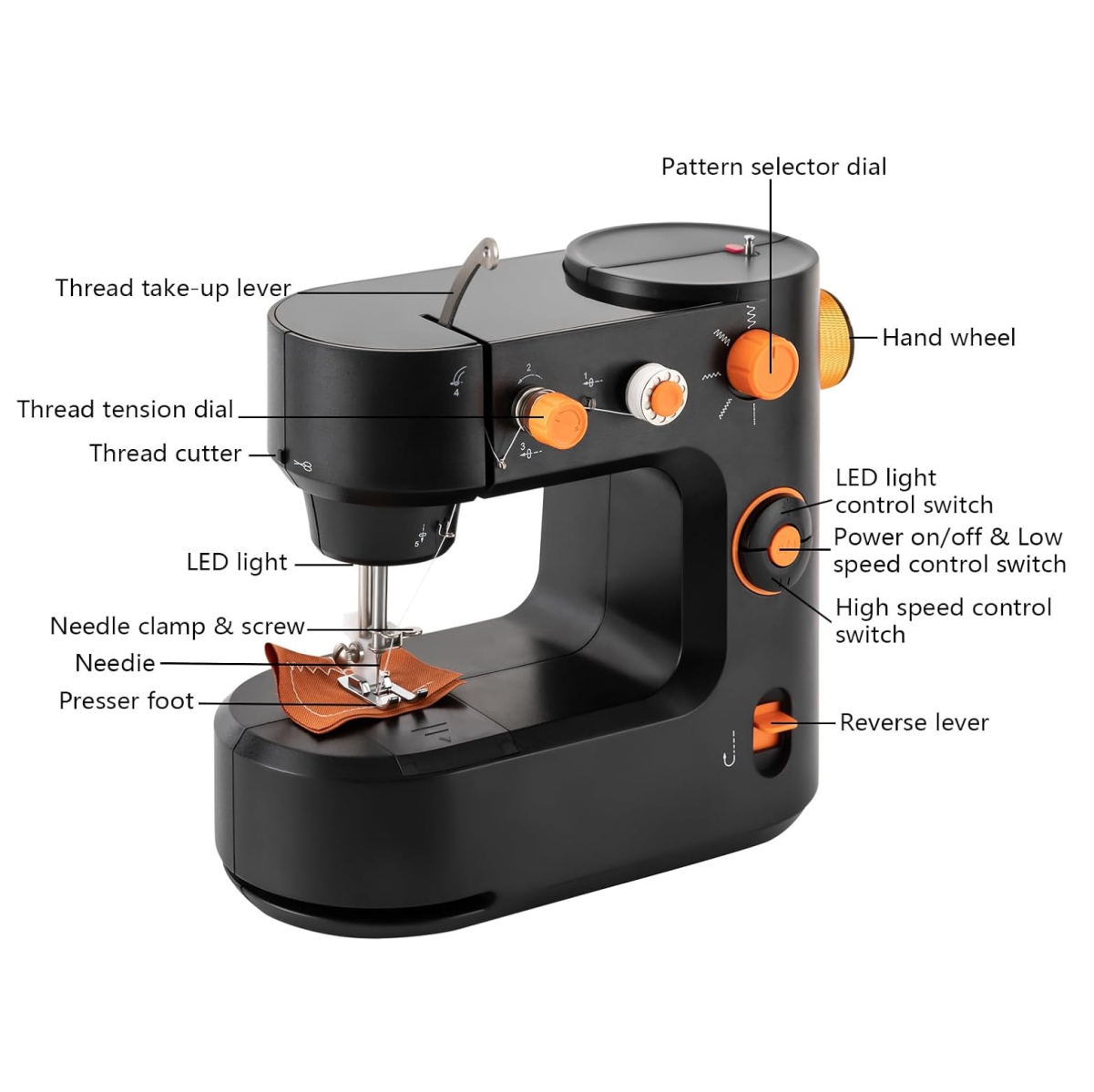 Miniatura 4 de Maquina de Coser Principiantes Negra